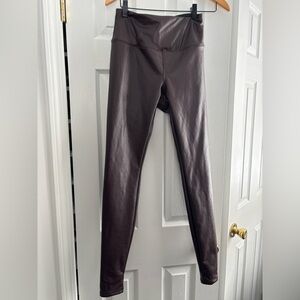 HALARA Dark Brown Faux Leather Leggings